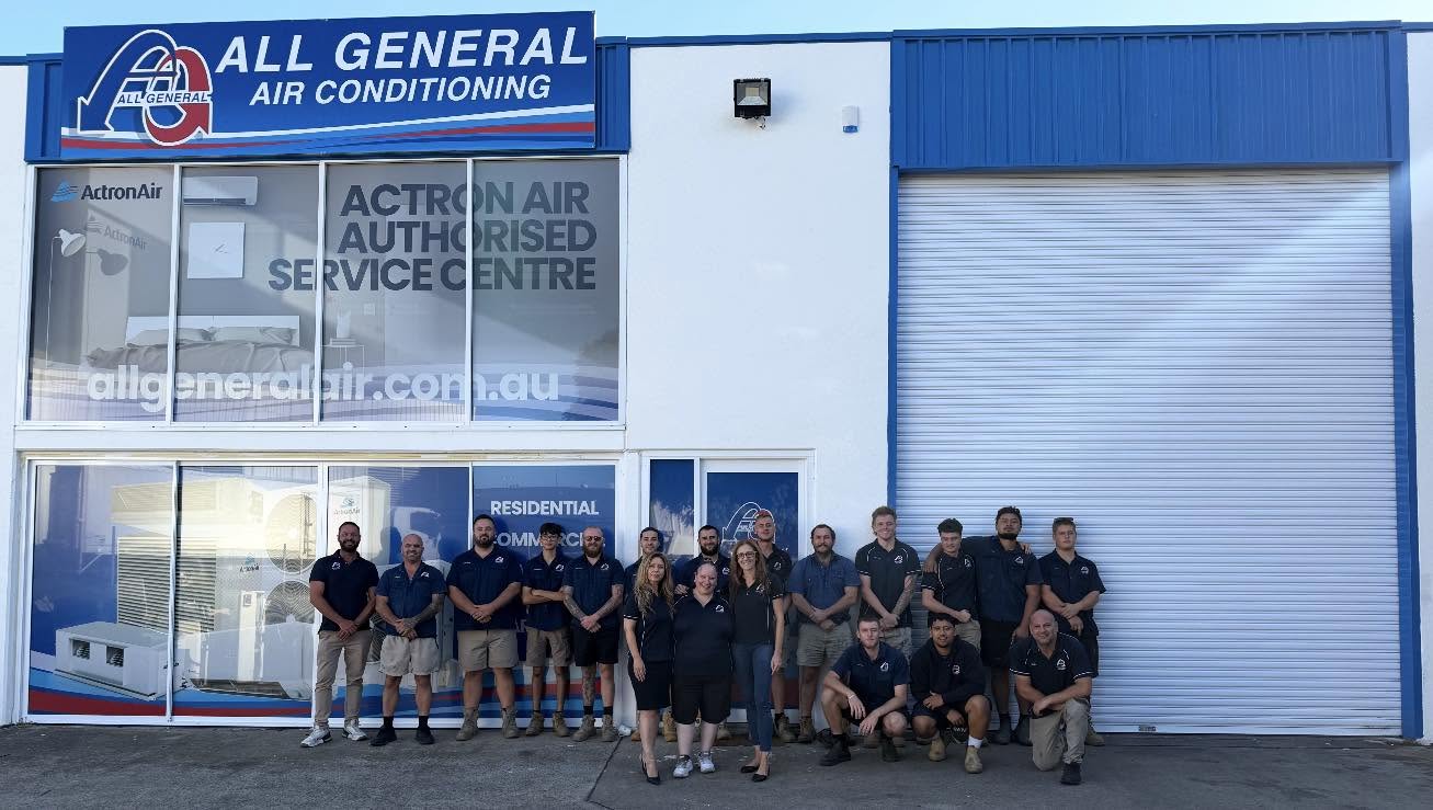 The All General Air Conditioning team outside their Wetherill Park office